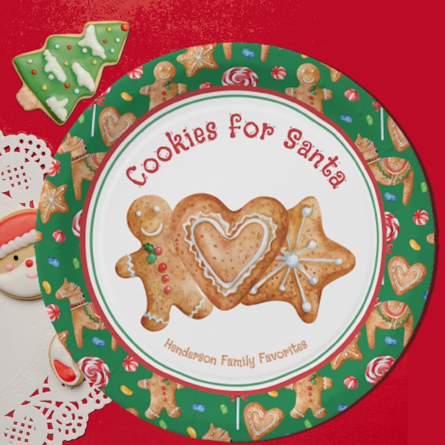 Christmas Cookies for Santa Green  Paper Plate (Creator Uploaded)