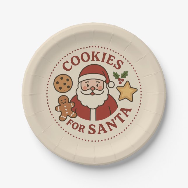 Christmas Cookies for Santa Paper Plates (Front)