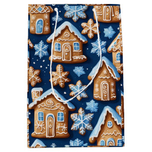 Christmas cookies ginger breadman Winter holiday   Medium Gift Bag