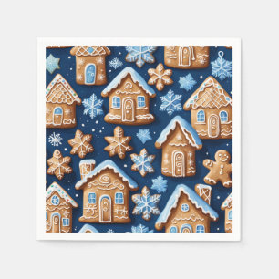 Christmas cookies ginger breadman Winter holiday Napkin