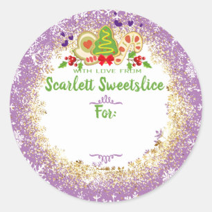 Christmas cookies holiday baking bakery to from cl classic round sticker