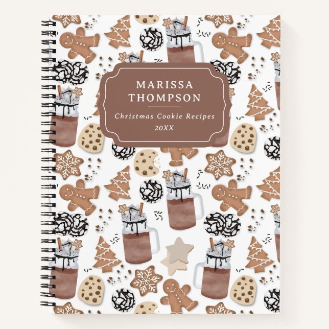 Christmas Cookies Holiday Baking Recipe Cookbook Notebook (Front)