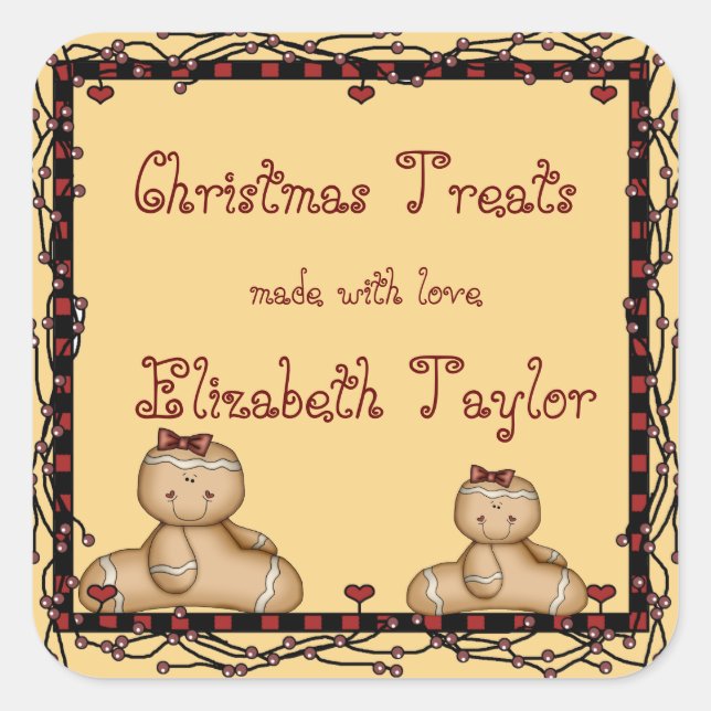 Christmas Cookies, Holiday Gingerbread Sticker (Front)