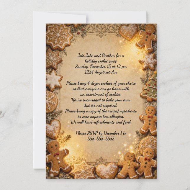Christmas Cookies Holiday Party Invitation (Front)