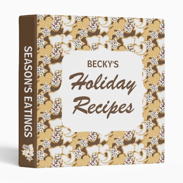 Christmas Cookies Holiday Recipes Binder (Front/Spine)