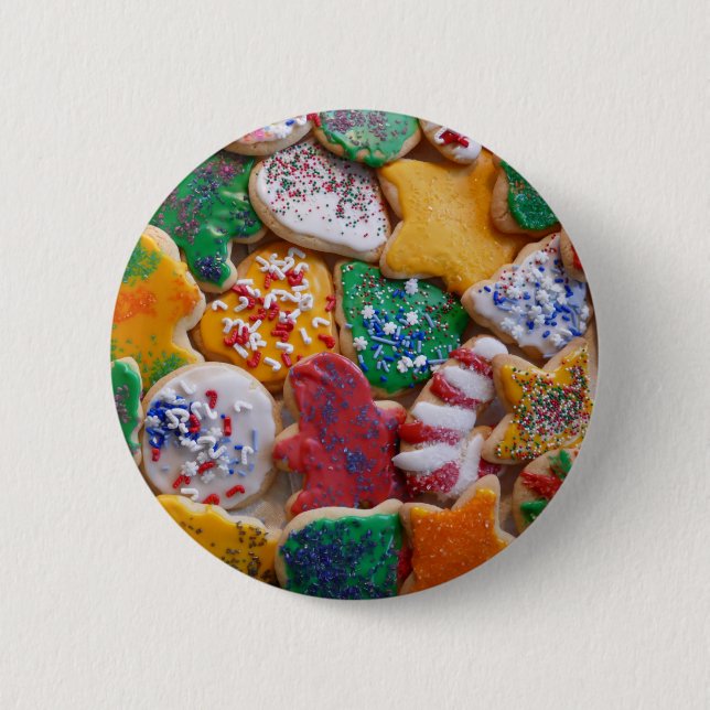 Christmas Cookies I Colourful Holiday Baking 2 Inch Round Button (Front)