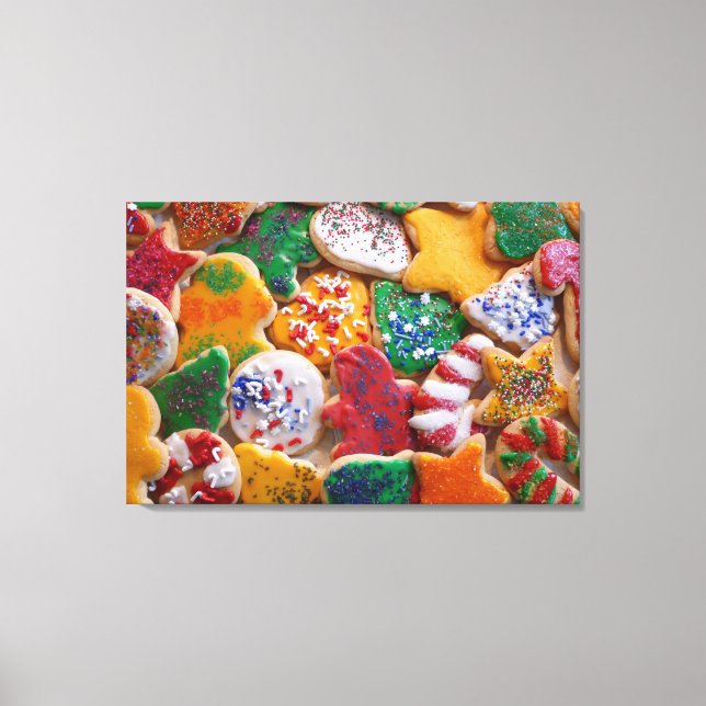 Christmas Cookies I Colourful Holiday Baking Canvas Print (Front)