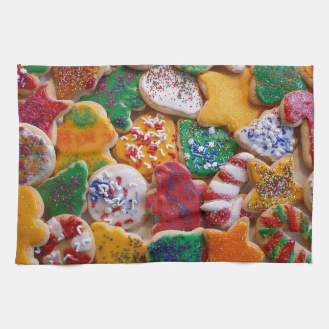 Christmas Cookies I Colourful Holiday Baking Kitchen Towel (Horizontal)