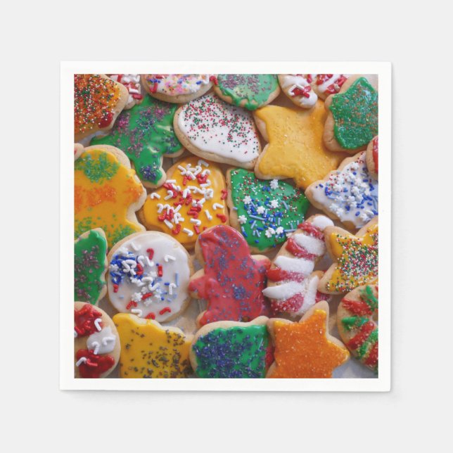 Christmas Cookies I Colourful Holiday Baking Napkin (Front)