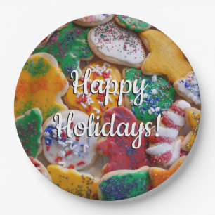 Christmas Cookies I Colourful Holiday Baking Paper Plate
