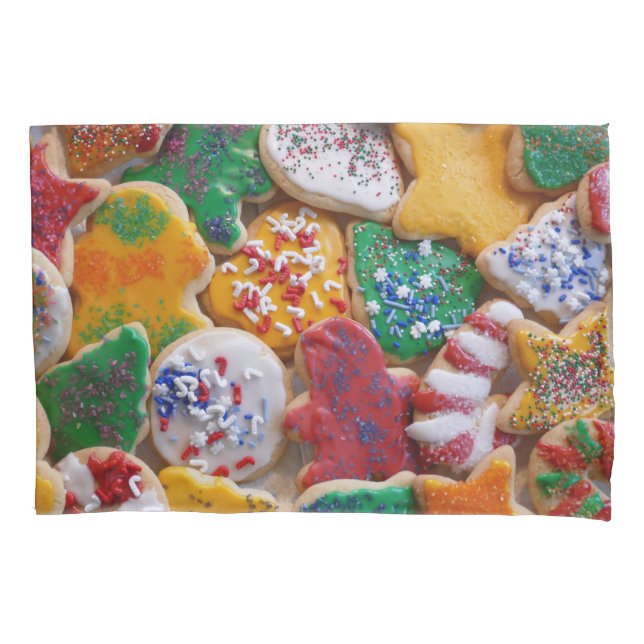 Christmas Cookies I Colourful Holiday Baking Pillowcase (Front)