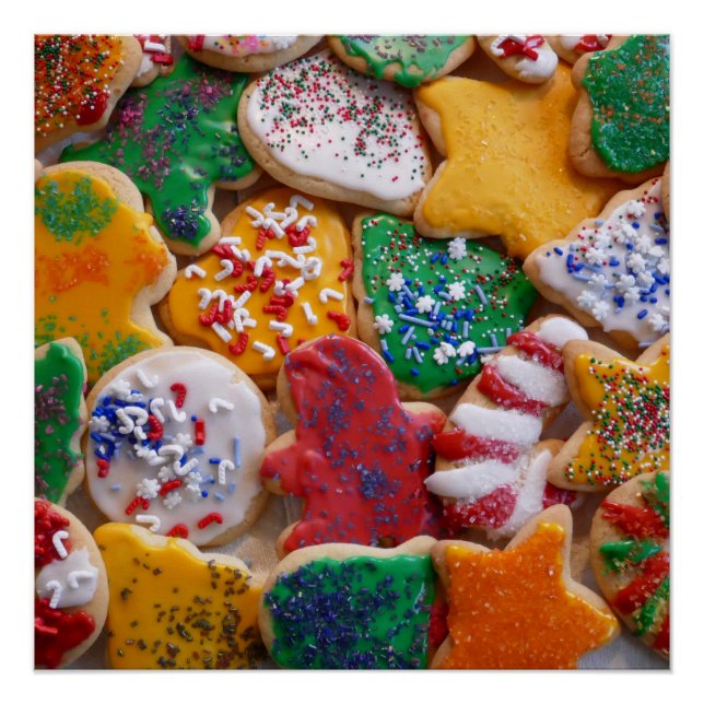 Christmas Cookies I Colourful Holiday Baking Poster (Front)