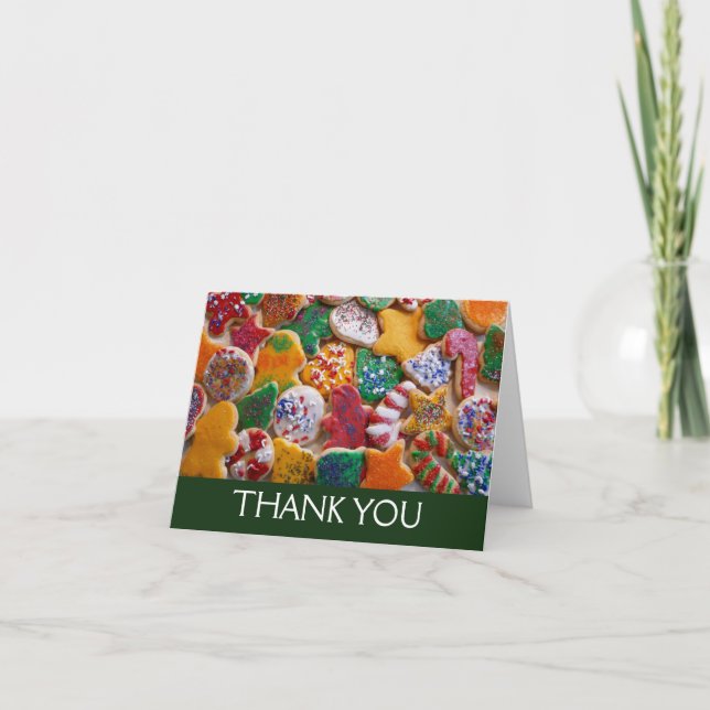 Christmas Cookies I Colourful Holiday Baking Thank You Card (Front)