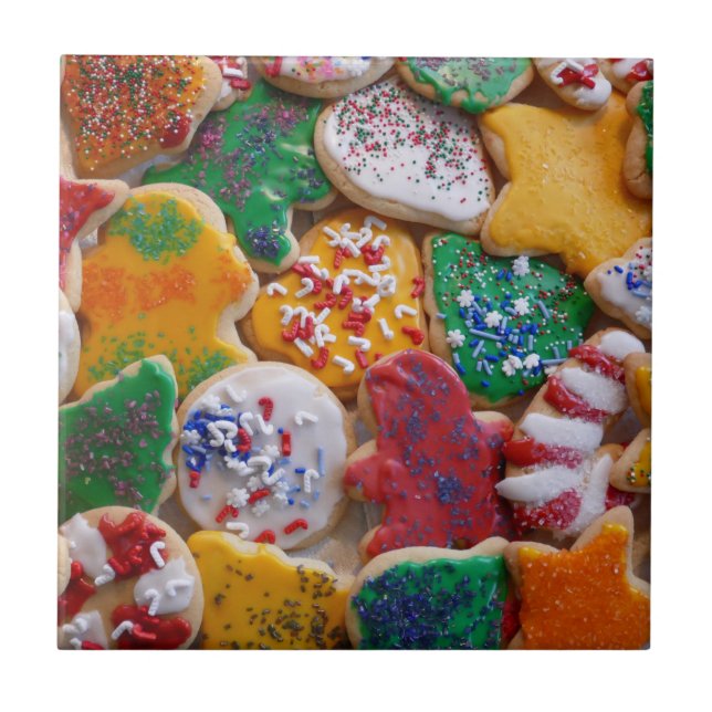 Christmas Cookies I Colourful Holiday Baking Tile (Front)