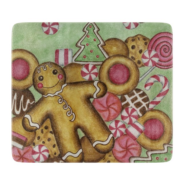 Christmas Cookies Kitchen Cutting Board Gift (Front)