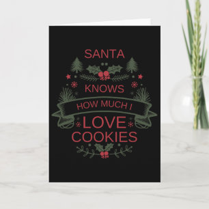 Christmas Cookies Lover Shirt For Comfort Foodies  Card