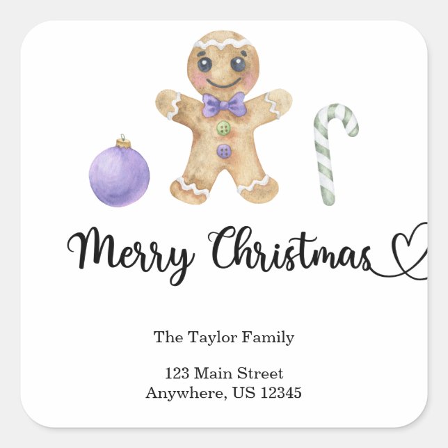 Christmas cookies Merry christmas Square Sticker (Front)