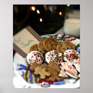Christmas Cookies & Milk for Santa Poster