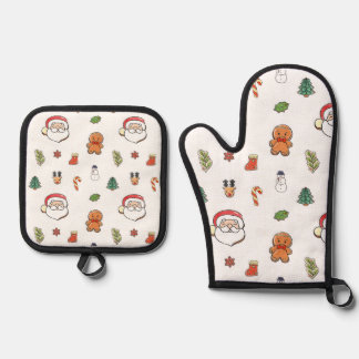 Christmas cookies oven mitt & pot holder oven mitt & pot holder set