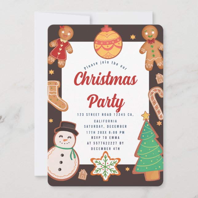 Christmas Cookies Party Invitation (Front)