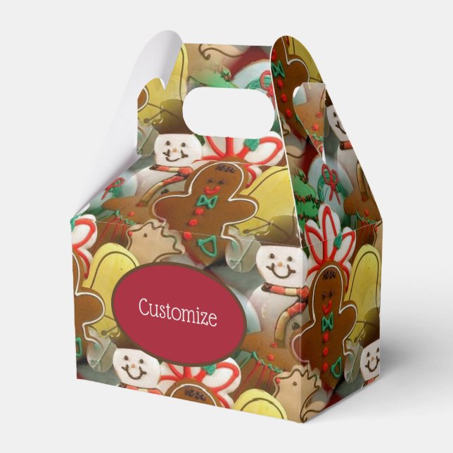 Christmas Cookies Pattern Favor Box (Front Side)
