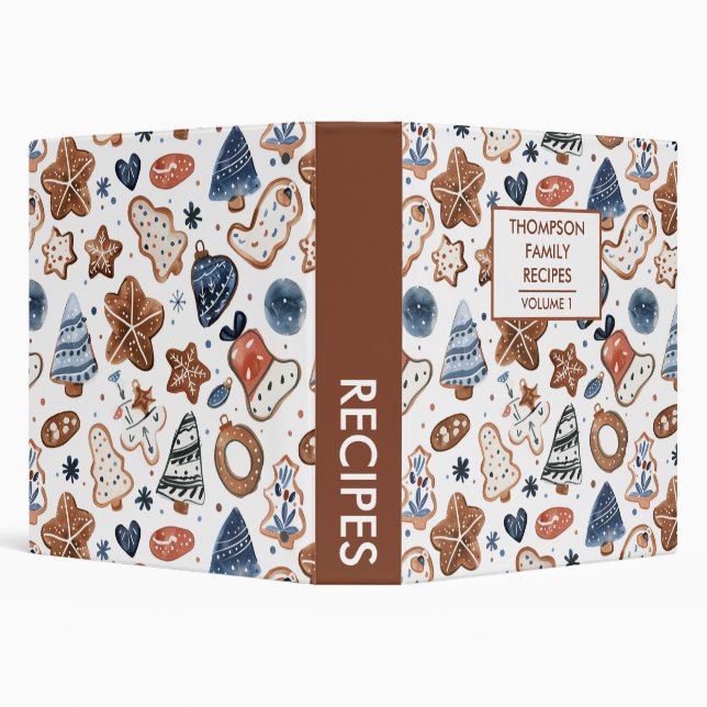 Christmas Cookies Personalized Recipe Binder (Background)