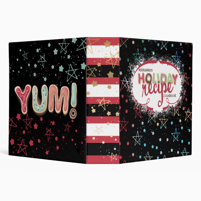Christmas cookies personalized recipe cookbook 3 r binder (Background)