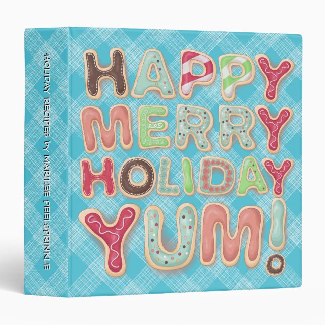 Christmas cookies personalized recipe cookbook binder (Front/Spine)