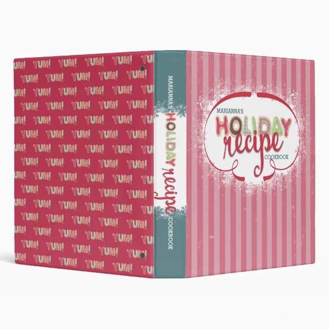 Christmas cookies personalized recipe cookbook binder (Background)