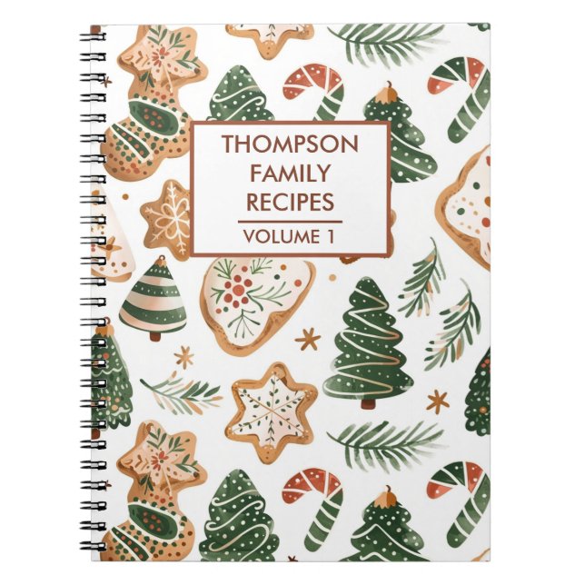 Christmas Cookies Personalized Recipe Notebook (Front)