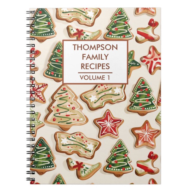 Christmas Cookies Personalized Recipe Notebook (Front)