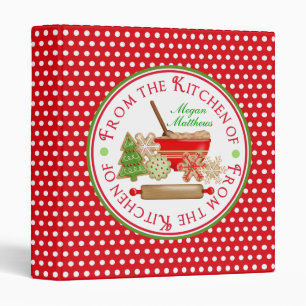 Christmas Cookies Polka Dot Recipe Binder