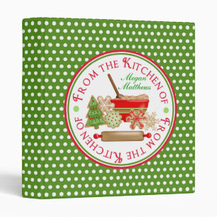 Christmas Cookies Polka Dot Recipe Binder