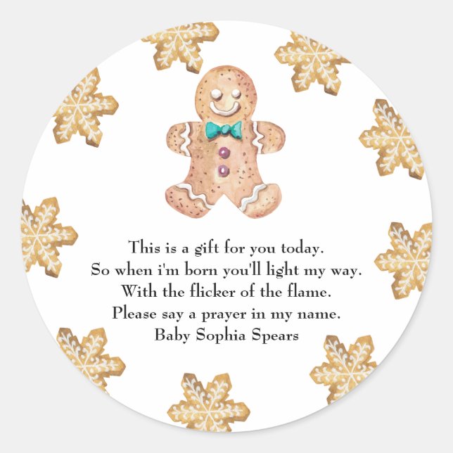 Christmas cookies -  Prayer candle label (Front)