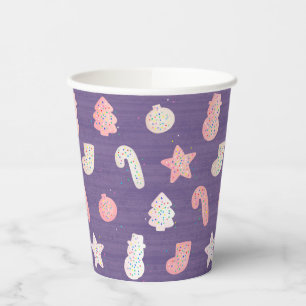 Christmas Cookies Purple Paper Cups