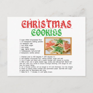 Christmas Cookies Recipe Postcard
