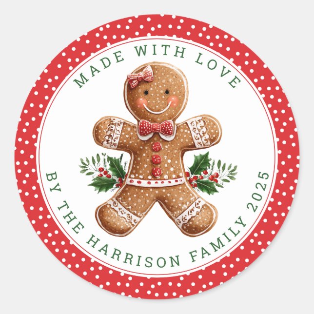 Christmas Cookies Round Stickers (Front)
