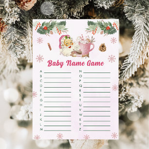 Christmas Cookies Santa Baby Name Game Card