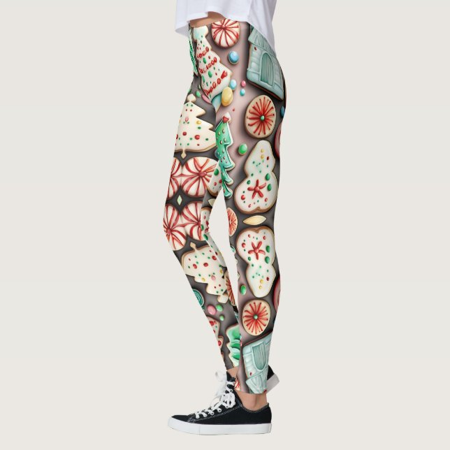  Christmas cookies, sugar house pattern  Leggings (Left)
