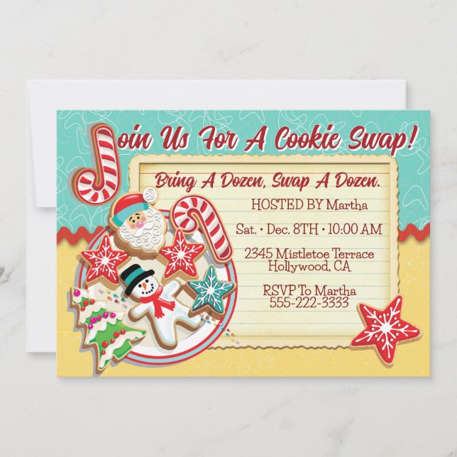 Christmas Cookies Swap Invitation 3 (Front)