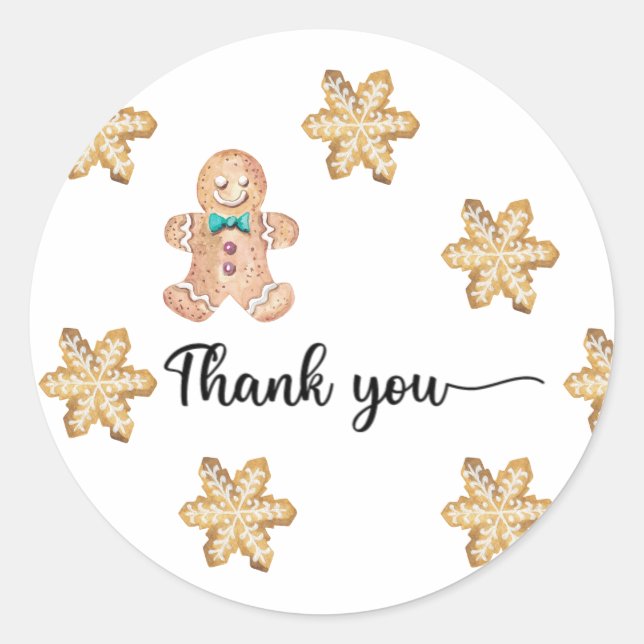 Christmas cookies thank you classic round sticker (Front)