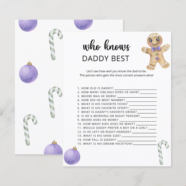 Christmas cookies Who knows Daddy best (Front/Back)