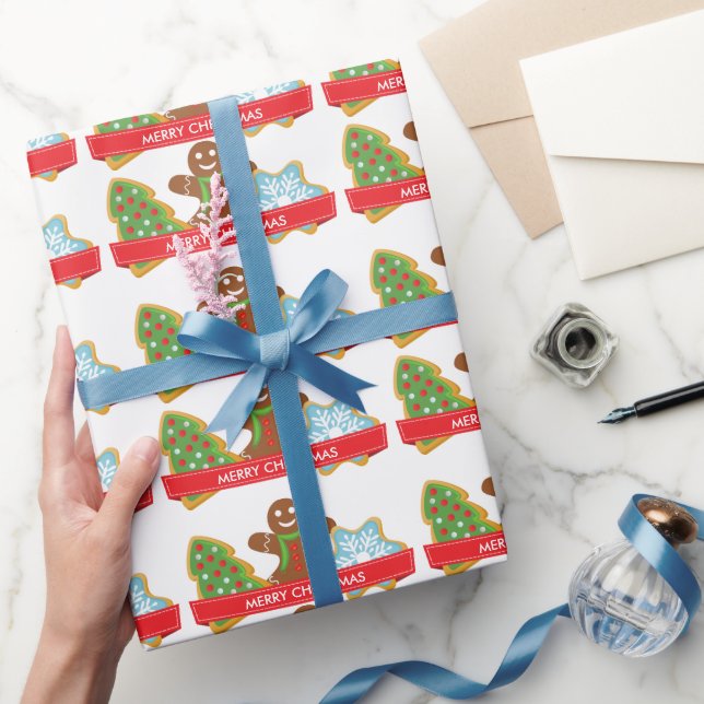 Christmas Cookies with Custom Text Wrapping Paper (Gifting)