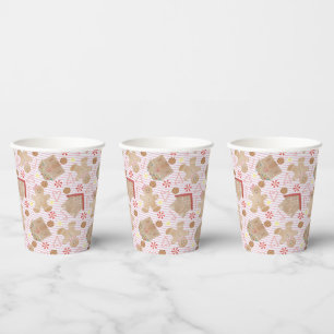 Christmas Cookies with Pink Stripe Paper Cups