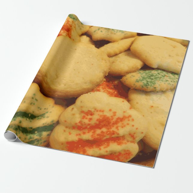 Christmas Cookies with Sugar Sprinkles Wrapping Paper (Unrolled)
