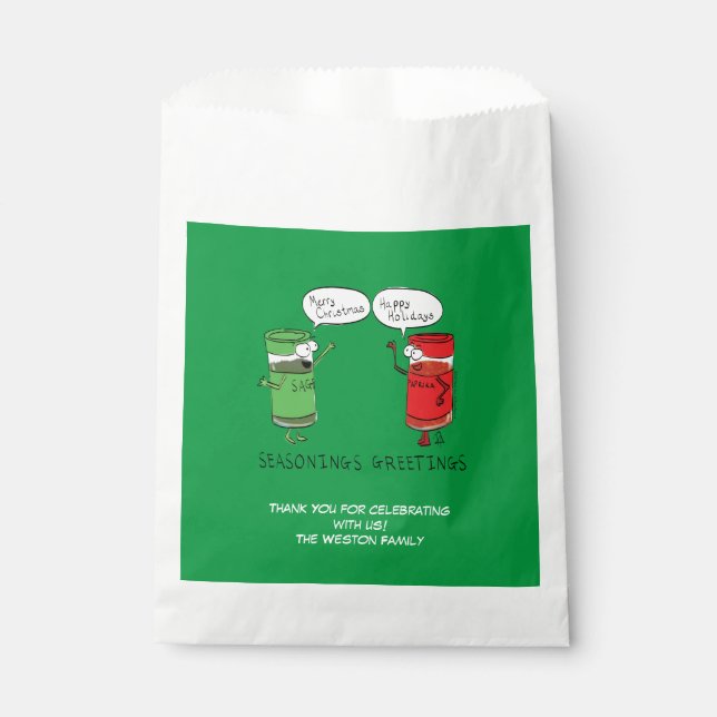 Christmas Cooking Funny Chef Spices Favour Bag (Front)