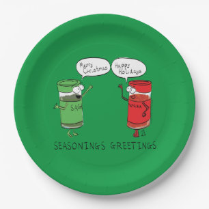 Christmas Cooking Funny Chef Spices Paper Plate