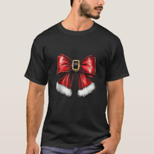 Christmas Coquette Bow Pattern Bows Designs Xmas S T-Shirt