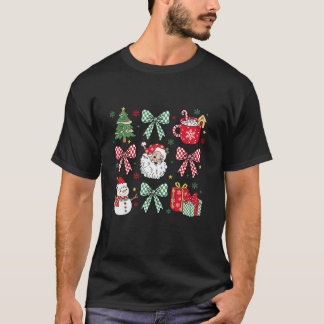 Christmas Coquette Bow Santa Merry Christmas Vibes T-Shirt