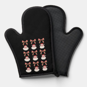 Christmas Coquette Bow Santa Vintage Xmas Retro Oven Mitt